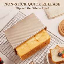 1 pièce Moule à pain en acier au carbone premium de 530 g - Revêtement anti-adhésif avec design texturé pour une croûte parfaite, idéal pour la cuisson de pain et gâteaux de Thanksgiving, forme rectangulaire - Multicolore - Voir 5