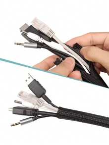 Cable Protector, Black Braided Sleeve, Car & Home Wire Management, Anti- & Wear-Resistant & Flame Retardant - Conduit - View 33