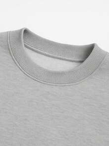 Crew Neck Sweatshirt With Minimalist New York Print, Basic And Modern, New Release. - Cuello redondo gris claro Nueva York - Ver 2