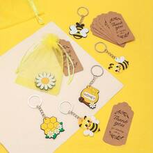 15/30 pièces Faveurs de fête thème abeille avec couronne, mignon, pot de miel, nid d'abeille et porte-clés tournesol, 10 pièces étiquettes et 10 pièces sacs cadeaux, cadeaux pour anniversaire, fête des mères, remise des diplômes, faveurs de mariage, pendaison de crémaillère, fournitures pour baby shower et shower de mariage - Thème des abeilles - Voir 6