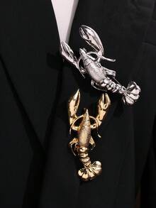 1 chiếc ghim cài áo hình tôm hùm thiết kế độc đáo, tối giản, màu vàng và bạc, thích hợp để trang trí hàng ngày, công sở, áo khoác hoặc vest cho nữ. - Nhiều màu - Xem 2