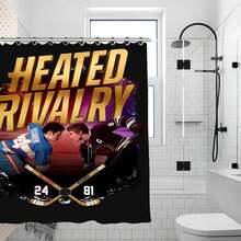 Heated Rivalry Bathroom Curtains Blackout Curtains Partition Curtains Waterproof And Moisture-Proof Shower Curtains Suitable For Hanging In Bathrooms And Bedrooms 70.8*70.8Inch (180*180cm) Style - white - 查看 2