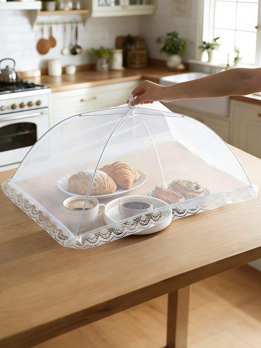 1 cái, Tấm che rau củ chống ruồi màu trắng, Tấm che thực phẩm dạng lưới gấp gọn, Tấm phủ bàn chống muỗi, Tấm phủ bàn gia đình, Tấm che thực phẩm gấp gọn cỡ lớn, Lưới chống ruồi cho nhà bếp và cắm trại ngoài trời, Tấm che thực phẩm, Tấm che rau củ gia đình, Tấm phủ bàn, Tấm che rau củ gấp gọn, Ô che, Tấm che thực phẩm bàn gia đình, Lưới chống ruồi