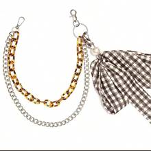 1 chiếc dây chuyền phong cách Punk Âu Mỹ, kiểu Y2K, thích hợp cho hộp đêm, lễ hội, khiêu vũ đường phố, phối cùng quần jeans, làm quà tặng, phụ kiện khăn quàng cổ tự làm. - Màu nâu - Xem 4