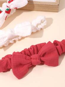 2pcs Cute Strawberry Headbands For Baby Fruit Hair Bow Hairbands For Toddler Infant Newborn Soft Fabric Stretchy Bands For Daily Solid Bow Bands Spring Summer Hair Hoop Baby Hair Accessories - Multicolor - View 6