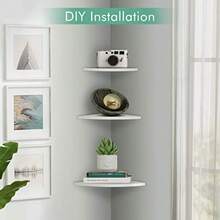 Ejoyous Home - Estantería de Pared 3 estantes flotantes de Esquina para Colgar en para Cocina Oficina Sala de Estar - como en la imagen - Ver 3