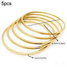 18K Gold Plated Stainless Steel Bracelet For Women, Fashionable Luxury Minimalist Basic Style Jewelry, Waterproof - Gold - 6.0 - 6.5 - View 12