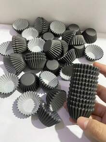 100 cái/200 cái/300 cái/500 cái/1000 cái Giấy lót bánh cupcake mini màu nâu, cốc giấy cupcake, cốc nướng đáy tròn chống dầu mỡ cho bánh muffin và bánh ngọt - Vật dụng cần thiết cho nhà bếp - Xem 1