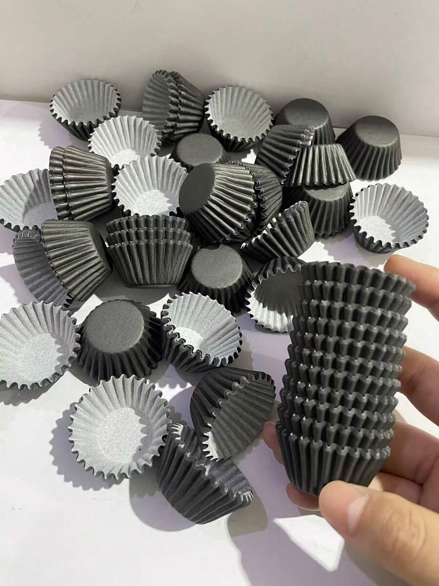 100 cái/200 cái/300 cái/500 cái/1000 cái Giấy lót bánh cupcake mini màu nâu, cốc giấy cupcake, cốc nướng đáy tròn chống dầu mỡ cho bánh muffin và bánh ngọt - Vật dụng cần thiết cho nhà bếp - Xem 1