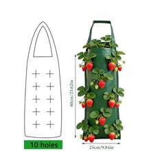 悬挂式草莓种植袋，带孔悬挂式草莓种植袋，植物袋，种植袋，带提手植物袋，草莓种植袋，悬挂式草莓/蔬菜种植袋 - 彩色 - 查看 3
