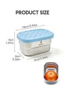 Meoky Bộ 3 hộp đựng đồ ăn nhẹ bằng thép không gỉ 227ml kèm nắp silicon, hộp đựng thực phẩm nhỏ chống rò rỉ, hộp cơm trưa bằng kim loại tái sử dụng dùng cho đồ ăn nhẹ, chuẩn bị bữa ăn, du lịch và dã ngoại. - Bộ 3 món màu xanh nhạt - Xem 4