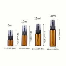 Botellas de vidrio ámbar con atomizador, 5/10/15ml, a prueba de fugas y recargables, para aceites de perfume y cuidado de la piel, equipaje de mano para viajes, almacenamiento duradero, excelente regalo para hombres/mujeres - Multicolor - Ver 3