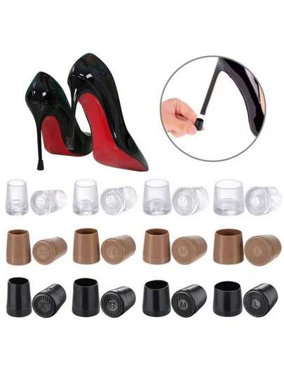 2 pares de protectores de tacón alto, protectores de tacón alto transparentes, protectores de tacón alto negros, protectores de tacón de zapato para mujeres, para sandalias de mujer, tacones altos blancos, antideslizantes, amortiguadores, cubierta protectora para zapatos de tacón alto, silenciosos y resistentes al desgaste y antideslizantes y reductores de ruido para césped, boda, oficina, fiesta de San Valentín, corazón de mujer, zapato, primavera, verano, para mujer, vacaciones, cosas lindas, regalo del Día de la Madre