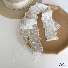Y2k Long Lace Waistband Bow Floral Lace Waist Belt Tie Up Dress Jeans Belt Summer - A2 - 查看 10