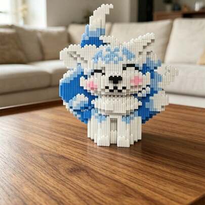 Set di 1000 pezzi di mattoncini creativi a forma di volpe, puzzle fai-da-te, giochi da festa, decorazioni per casa e ufficio, set di costruzione in plastica durevole, regali perfetti per Ognissanti/Ringraziamento/Natale