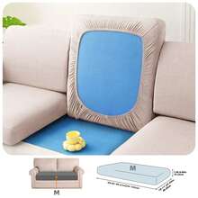 1pc Minimalist Solid Color Milk Silk Stretch Sofa Seat Cushion Cover, Suitable For All Seasons - Space Gray - View 15