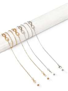1pc Fashion Elegant Metal Figure-8 Glasses Chain, Women's Multi-Purpose Fashion Glasses Lanyard Glasses Accessory, Metal Glasses Chain - Multicolor - View 1