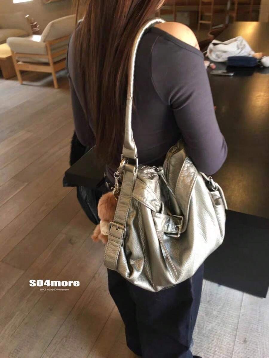 Women Shoulder Bags - Silver - View 1