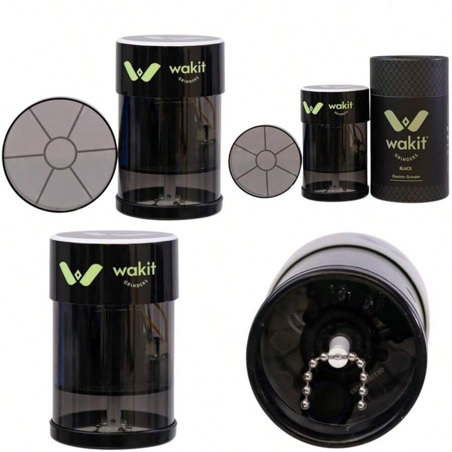 Wakit Grinders El Mejor Molinillo Eléctrico de Hierbas que muele en 5 segundos a través del uso de 1-2 pulsaciones cortas y rápidas proporcionando una textura perfecta en segundos con facilidad… - Negro - Ver 1