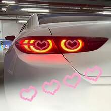 Cute Pink Car Tail Light Sticker, Universal Tail/Front Light Decal, Auto Lighting Accessories - Heart Shape - View 6