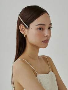 1个醋酸纤维材质女士极简发爪夹，大理石纹优雅马尾发夹，高贵发饰 - 彩色 - 查看 3