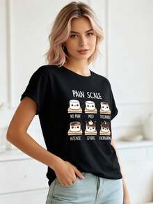 Pain Scale Funny Nurse T Shirt - 黑色 - 查看 5