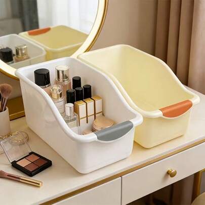 1pc Fashion Cosmetic Storage Box, Multi-Functional Desktop Organizer Box, Used For Cleaning Supplies And Household Essentials, Home Organization Storage Basket, Box And Container