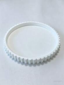 1/2pcs White Wavy Round Tray, Summer Modern Minimalist Decorative Tray, Multi-Functional Wavy Edge Round Storage Dish, Luxury Aesthetic Coffee Table Centerpiece, Waterproof Non-Slip Organizer Tray, Light Luxury Home Desktop Decor, Living Room Dining Room Kitchen Bathroom Multi-Purpose Display Stand - Multicolor - View 10