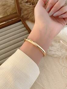 1 件女士椭圆形银黑色方形金色表盘石英休闲手表，适合日常佩戴 - 金色 - 查看 6