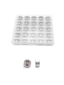 25pcs Metal Sewing Machine Bobbins And Bobbin Case, Household Sewing Machine Accessories - Storage Box of 25 Slots (With Bobbins) - View 5
