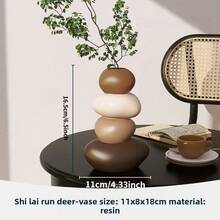 1 chiếc bình đá may mắn lớn bằng nhựa - Đồ trang trí được vẽ tay, chỉ thích hợp cho hoa giả - Trang trí nhà cửa và văn phòng dịp Giáng sinh và Năm mới - Quà tặng ngày lễ, đồ trang trí thanh lịch, điểm nhấn nhà mùa thu, vật trang trí trung tâm bàn tiệc cưới, vật trang trí kệ tối giản - Nhiều màu - Xem 4