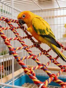 Colorful Bird Climbing Rope Net, Hamster Climbing Rope Net, Pet Hammock, Bird Ladder Rope Bridge, Small Animal Rope Net Toys, Cage Decor Accessory Set, Set Includes 1pc/2pcs/3pcs/4pcs/5pcs - View 6