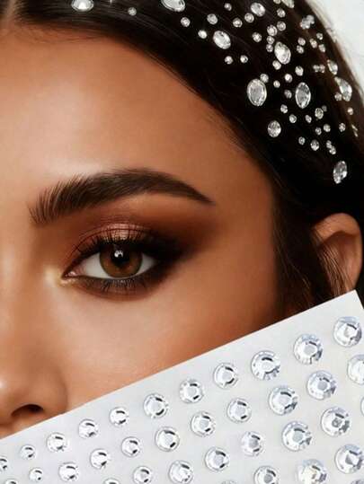 1/3 Tờ Giấy Dán Đá Pha Lê 3D Lấp Lánh, 165 Miếng Dán Đá Pha Lê Tự Dính Trong Suốt, Phụ Kiện Tóc Trang Trí Thời Trang Y2K, Thích Hợp Cho Lễ Hội Âm Nhạc, Tiệc Hóa Trang, Đám Cưới, Ngày của Mẹ, Quà Tặng Ngày Valentine (4 Kích Cỡ: 0.12in/0.16in/0.2in/0.24in)