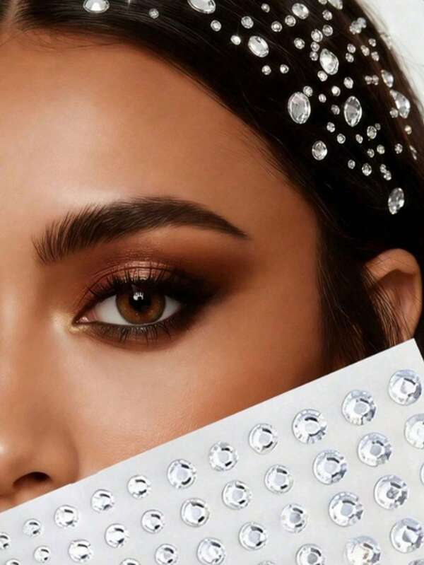 1/3 Tờ Giấy Dán Đá Pha Lê 3D Lấp Lánh, 165 Miếng Dán Đá Pha Lê Tự Dính Trong Suốt, Phụ Kiện Tóc Trang Trí Thời Trang Y2K, Thích Hợp Cho Lễ Hội Âm Nhạc, Tiệc Hóa Trang, Đám Cưới, Ngày của Mẹ, Quà Tặng Ngày Valentine (4 Kích Cỡ: 0.12in/0.16in/0.2in/0.24in)