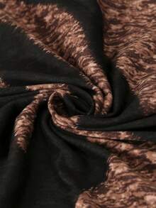 1/4件创意树叶纹理椅套，弹性椅套，现代风格涤纶纤维椅套，适用于酒店和家庭使用 - 黑色 - 查看 7