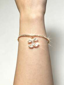 1 chiếc dây chuyền đính đá thời trang và thanh lịch với mặt dây chuyền đá Cubic Zirconia dành cho nữ, thiết kế cao cấp sang trọng mới. - Vòng tay đính đá thời trang - Xem 1