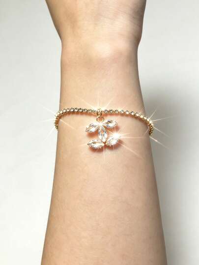 1 chiếc dây chuyền đính đá thời trang và thanh lịch với mặt dây chuyền đá Cubic Zirconia dành cho nữ, thiết kế cao cấp sang trọng mới.