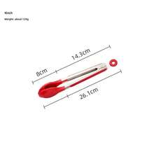 Pinzas de silicona para alimentos de cocina, pinzas de acero inoxidable para alimentos, pinzas para barbacoa al aire libre, pinzas aislantes del calor para parrilla de buffet, pinzas para pan - espaguetis de 9 pulgadas - Ver 5