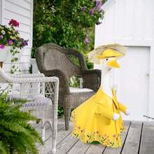 23-Inch Outdoor Lawn Garden Yard Decoration, Spring Rainy Outfit Goose Sculpture, Summer Rainy Outfit Goose Sculpture - A - View 7