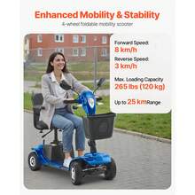 Mobility Scooter - Demontierbar and Klappbar, Blau, 4 Räder, 25 Km - View 2