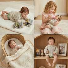 NPK 19" Handmade High-Quality Detailed Painting Fairy Doll LouLou, Realistic Soft Touch Cute Small Baby - Dusty Blue - View 7