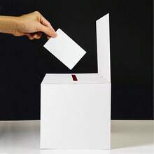4pcs Raffle Box, Voting Box, Suggestion Box With Slot, Cardboard Raffle Box, With Removable Title Board, Suitable For Collecting Business Cards, Voting And Contests - White - View 3