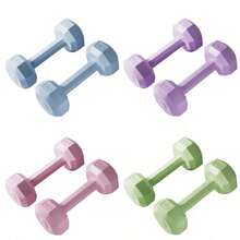 2个健身哑铃，实心哑铃，适用于力量训练和肌肉锻炼。采用实心金属材质，防滑耐磨，适合在家、健身房和办公室锻炼。适合成人和青少年，颜色随机。 - 顏色隨機 - 查看 10