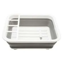 可折叠碗碟晾干架，可折叠餐具沥水收纳架，适用于厨房台面、房车等场所，便携式置物架，可放置碗碟、杯子等，是露营旅行节省空间的必备品。 - 淺灰色 - 查看 7