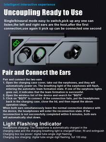 1pc Wireless Earbuds With Digital Display, Retractable Battery Compartment, In-Ear ANC+ENC Dual Noise Cancellation, Multifunctional Waterproof Dustproof Sliding Cover Design, Touch Control Smart Voice Assistant, 360° Surround Stereo, High-Fidelity Sound Quality, Low Latency, Lightweight, Long Battery Life, Auto-Connect, Compact & Portable, Fashionable Design - View 12