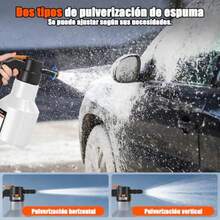 2L eléctrico cañón de esesdora automotriz 45 minutos de duración de batería ultralarga Con 2 boquillas Adecuado para lavado de automóviles Limpieza del hogar riego de jardines Blanco - Blanco - Ver 6