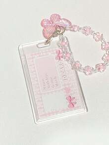 Crystal Butterfly Chain Acrylic Photo Holder - Securely Holds Multiple Cards, Transparent Acrylic Card Holder, Butterfly Keychain, Student ID Card, Bus Card, Sensor Card Holder,Ideal For Kpop Idol Photocards, Multi-Functional Design For Credit Cards, Bus Cards, Student Cards, And More! - Multicolor - 查看 9