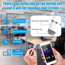 Bút cảm ứng dành cho màn hình cảm ứng, tương thích với iPhone/Máy tính bảng Android, tương thích với tất cả các loại màn hình cảm ứng (Tím/Hồng/Xanh dương/Xanh lá cây/Vàng) - Nhiều màu - Xem 6