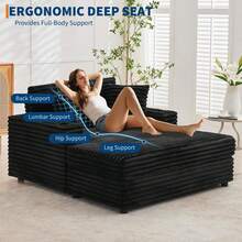 Sofas & Couches - Corduroy - Dark Black - View 6