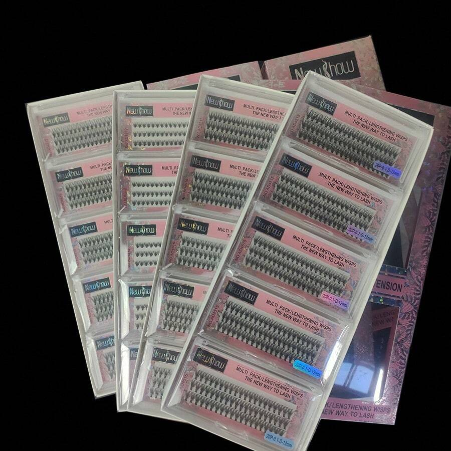 Kit Of 10 Individual Eyelash Clusters, 0.1D, For Eyelash Extensions. - 20P - View 1